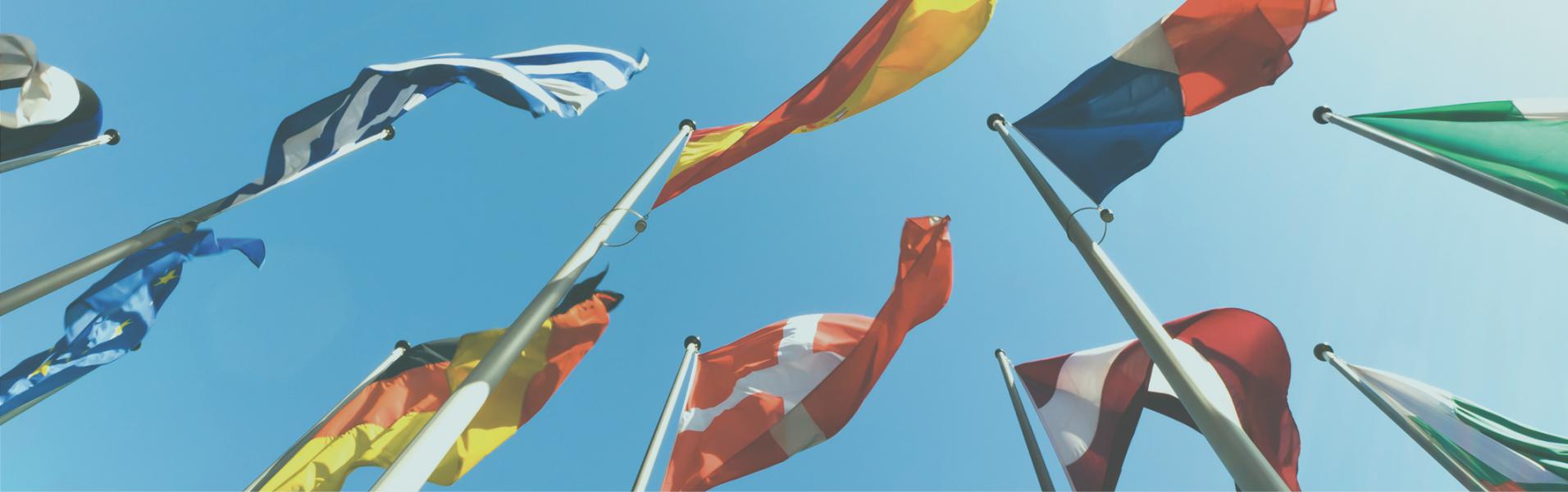 Various international flags