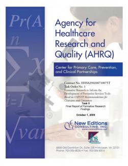 Cover of AHRQ Final Report