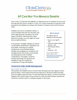 AT Can Help You Manage Diabetes front cover