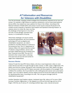 AT Information and Resources for Veterans with Disabilities front cover