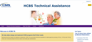 Screenshot of HCBS Technical Assistance web site homepage