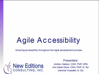 Title Slide - Agile Accessibility - Ensuring accessibility throughout the Agile development process