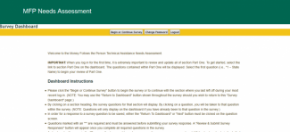 Screenshot of MFP Needs Assessment Dashboard