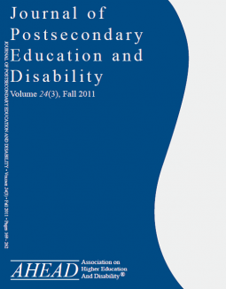 AHEAD Journal of Postsecondary Education and Disability cover