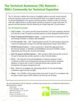 The Technical Assistance (TA) Network - RSA's Community for Technical Expertise Flyer