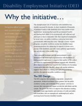 Disability Employment Initiative (DEI) Why the Initiative Fact Sheet