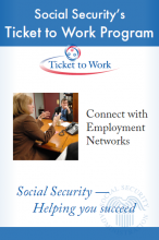 Poster promotes connecting with Employment Networks to ticket holders