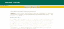 Screenshot of MFP Needs Assessment Dashboard