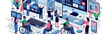 Abstract depiction of digital accessibly and assistive technology